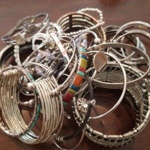 Silver Tone Bangles, Bracelets, Cuff bracelets, For SMALL WRISTS!!